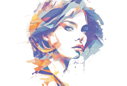 fashion girl Minimalistic abstract portrait - Powered by Adobe