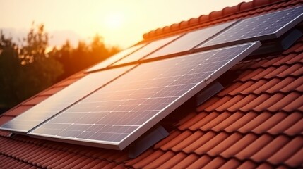 Roof Of Solar Panels.