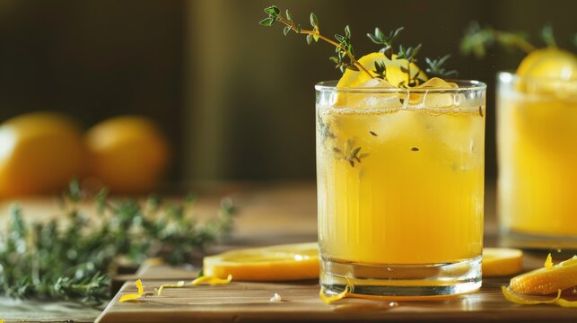 Meyer Lemon and Thyme Bees Knees cocktail features fresh ingredients and skillful presentation