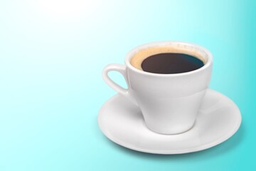 Coffee americano in mug on desk background