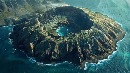 A Remote Island in the Middle of the Ocean - obrazy, fototapety, plakaty