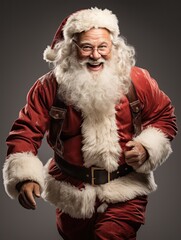 A jovial Santa Claus posing with a cheerful smile