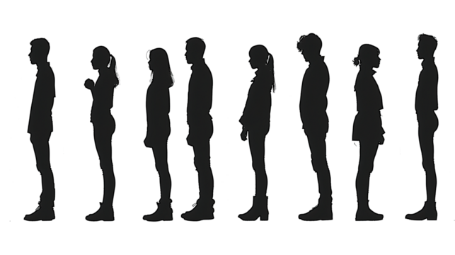 silhouette of persons isolated
