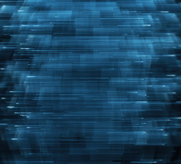 Horizontal blue lines resembling digital data streams. Parallel blue streaks evoking the visual of information flowing in a cybernetic background - 768073133