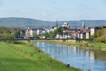 Fluss Weser in Minden als Panorama, NRW, Deutschland - 768073172