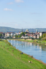 Fluss Weser in Minden als Panorama, NRW, Deutschland - 768073524