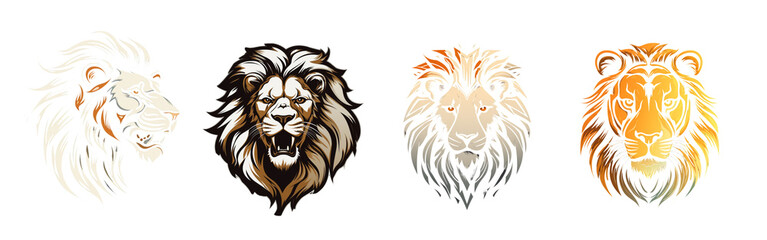 Logo illustration of a Lion on a transparent background