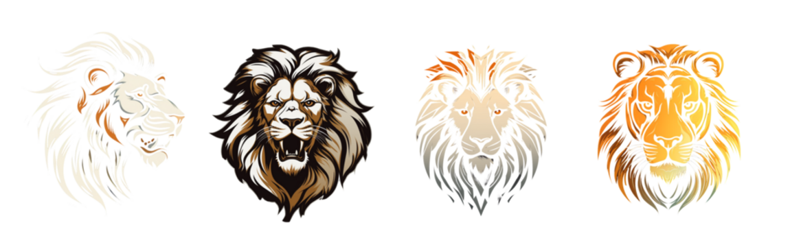 Logo illustration of a Lion on a transparent background