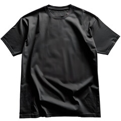 Black oversized T-shirt isolated on a transparent background 
