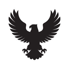 Eagle Hawk Silhouette Vector Art Illustration Design