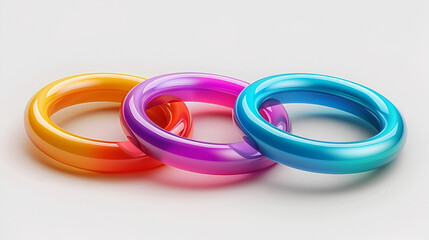 Set of multicolored plastics wristband. Friendship, generative ai
