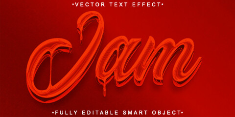 Red Jam Vector Fully Editable Smart Object Text Effect