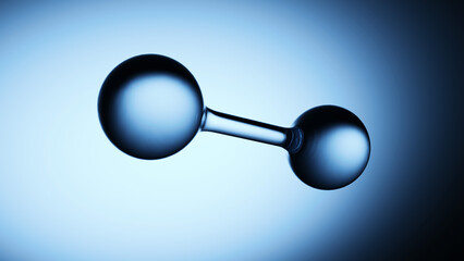 Molecule in blank blue background