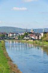 Fluss Weser in Minden als Panorama, NRW, Deutschland - 768075920