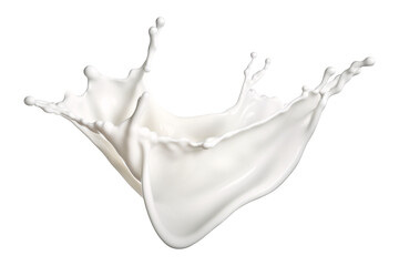 milk splash wave swirls isolated on a transparent background, diary milk splash, flying milk on the air cut out