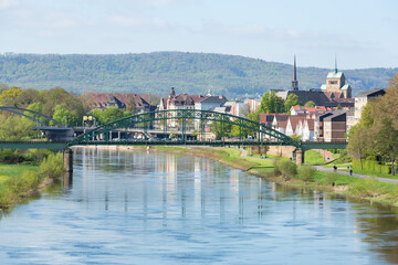 Fluss Weser in Minden als Panorama, NRW, Deutschland - 768076772
