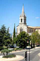 High church of St Gervasius and St Protasius in Bonnieux town, Provence region, France