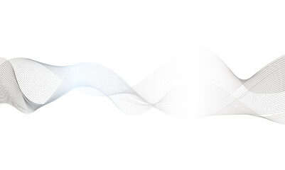 Wavy digital future technology curve ocean lines on transparent background. Vector illustration.