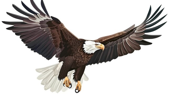 Eagle flying, vector illustration on a white background