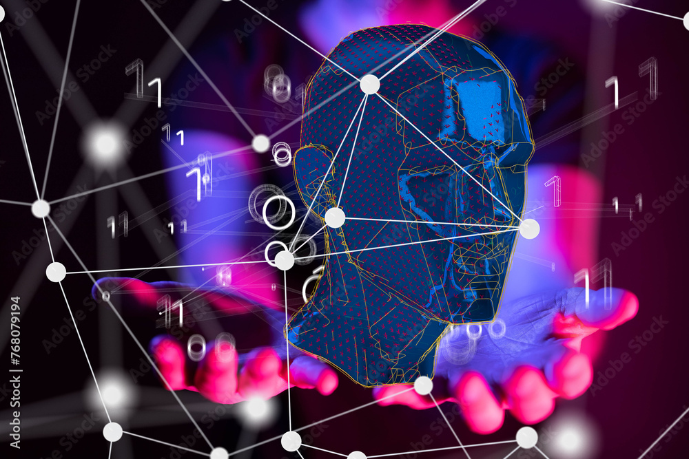 Poster Human head with network plexus structure