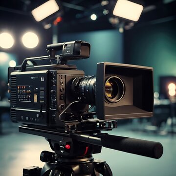 old camera with film, camera in the studio, camera recoding