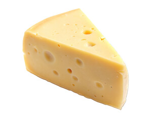 piece of cheese isolated on transparent background. generative ai	
