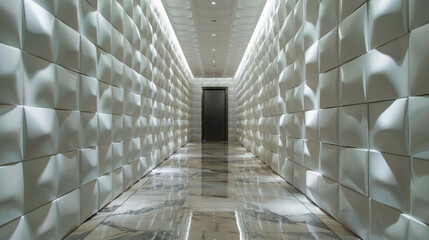 Naklejka premium Wall background. 3D panels for interior design AI