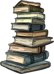 Books doodle vector