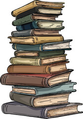 Books doodle vector