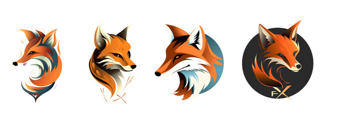 Logo illustration of a fox on a transparent background