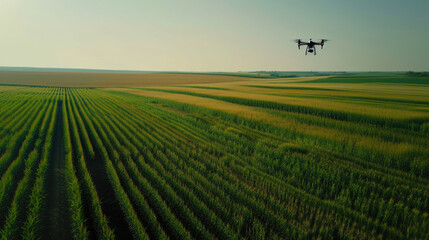 Fototapeta na wymiar Sensors Aloft: Drone Surveillance in Agricultural Fields