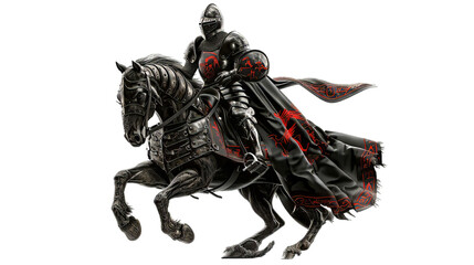 Black Red Armor Rider Knight with weapon
