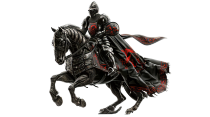 Black Red Armor Rider Knight with weapon