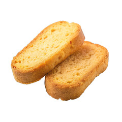two rusk isolated on transparent background. generative ai	