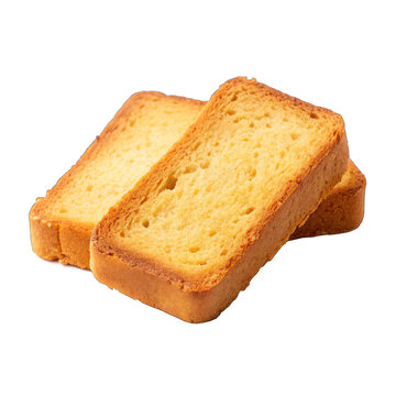 two rusk isolated on transparent background. generative ai	