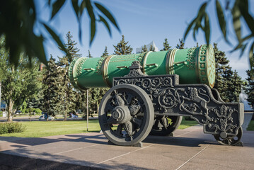 Replica of Tsar Cannon in Donetsk during Russo-Ukrainian War in Donbas region, Ukraine