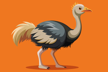 Cute ostrich vector arts illustration