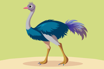 Cute ostrich vector arts illustration