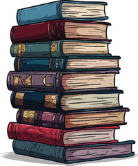 Books doodle vector