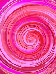 Vortex with red and pink colors - abstract graphic background with effect of depth of space, mixing colors, motion, rotation, infinity. Topics: texture, pattern, abstraction, wallpaper, computer art