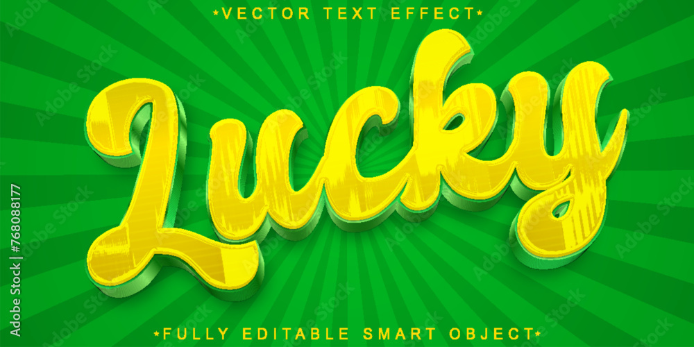 Poster lucky vector fully editable smart object text effect