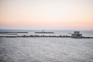 sunset over the sea in Trapani, Sicily, southern Italy