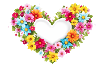 illustration border vector heart colorful flower Background Design Summer Banner Frame Spring Space Leaf Cartoon Floral Card Color Plant Doodle