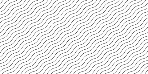 Waves seamless curvy pattern. Simple wavy line seamless pattern background - obrazy, fototapety, plakaty