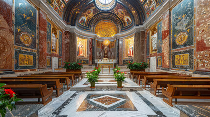 Interior view of a Chapel in a Basilica