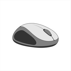 Computer mouse in simple flat style.