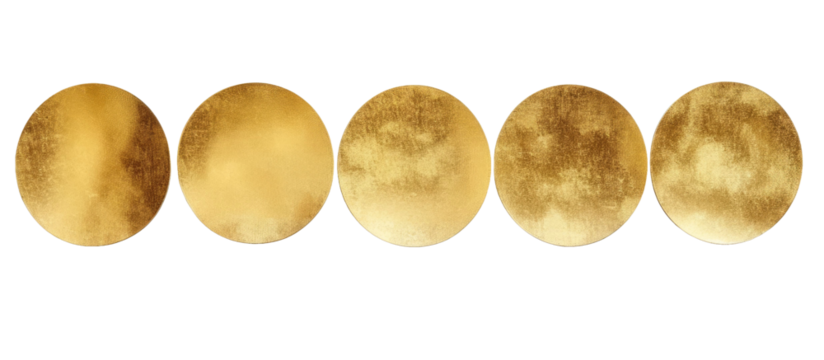 gold round stickers on a white isolated background - Powered by Adobe