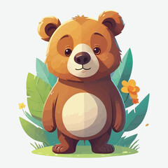 Obraz na płótnie Canvas cute little bear vector isolated