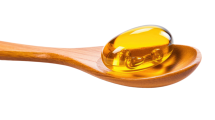 omega wooden spoon on isolated white background