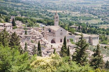 view of a town  Assisi in Umbria, Italy